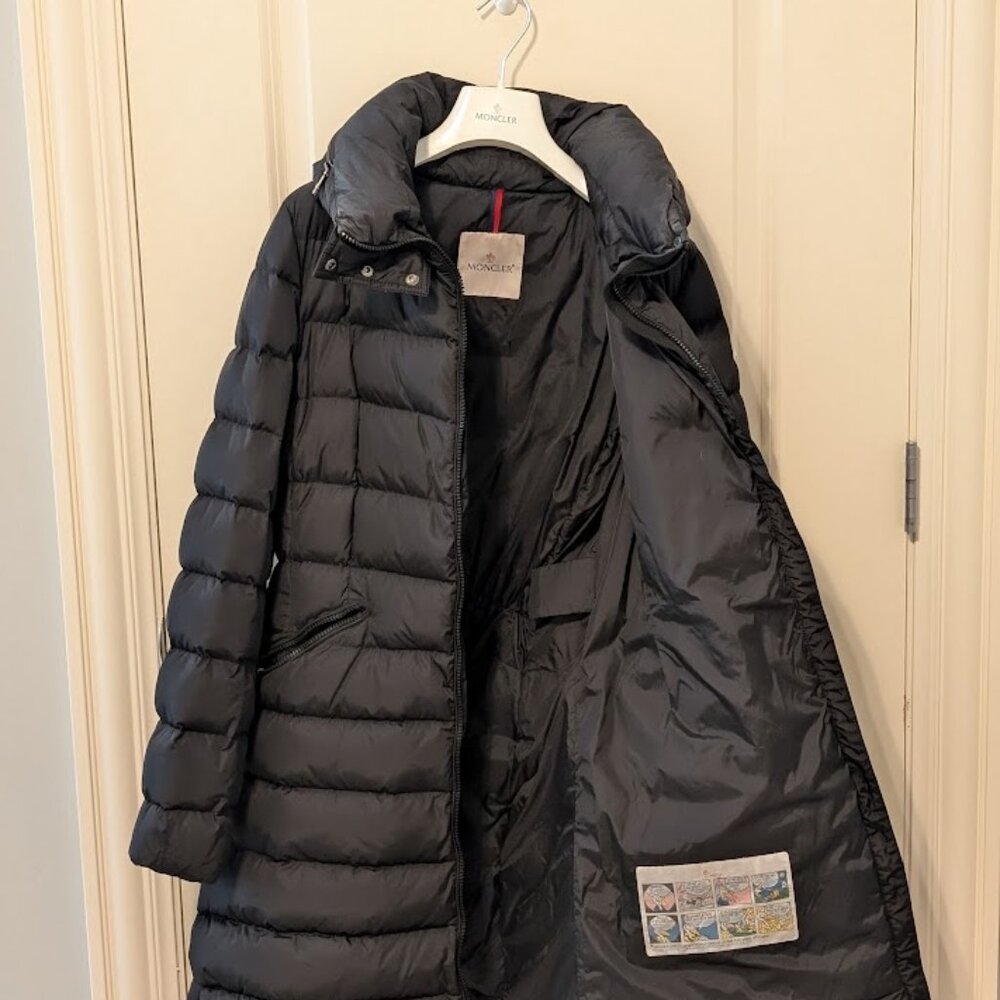 Moncler Size L Flammette Long Down Jacket Excellent Condition